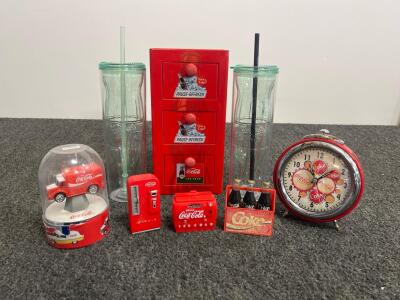 Vintage Coca-Cola Memorabilia&ndash; Alarm Clock, Tumblers, Organizer, Mini Bottles & More