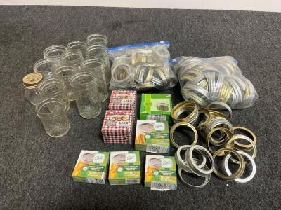 12 Ball Jelly Canning Jars, 80 Bands, 108 Lids Regular/Wide Mouth Quilted Glass USA BPA-Free
