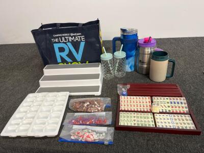 Tote Bag, Drinkware, Ice Trays, Tiered Shelves, Mahjong Set