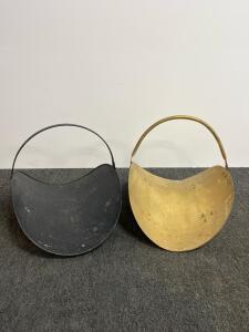 Vintage Fireplace Coal Hods &ndash; Brass And Black Iron/Steel