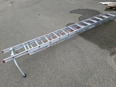 Werner 20 ft Aluminum Extension Ladder, 300 lb Capacity, D-Shaped Rungs