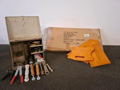 Wooden Chair Stepstool WOOD1 Kit Sportsman&rsquo;s Guide, Powr-Kraft Vintage Toolbox w/ Hand Tools