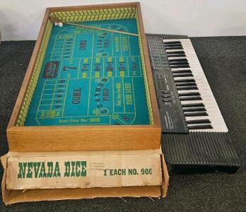 Solid HardwoodNevada Dice Board 36" x 18" Rubber Cushion Throughout, Realistic Concertmate-670 Electric Keyboard (takes 6 AA batteries)