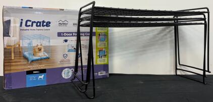 Small MidWest iCrate 1524BL (24.77"x17.49"x19.49") & (3) Black Metal Shelves