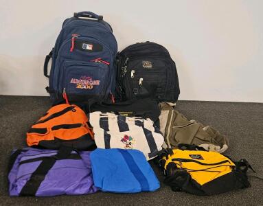 Mixed Lot of 9 Bags, Walt Disney World, MLB, Mountainsmith Cycling Gear, and More