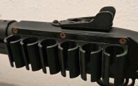 Mossberg 590 12 Gauge Pump Shotgun, 20" Barrel, Ghost Ring Sights, Hogue Forend, Side Saddle - 9