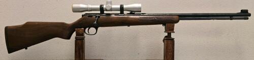 Marlin Model 881 .22 LR Bolt-Action Rifle, 22" Barrel, Walnut Stock, Bushnell Scope, SN 09523042
