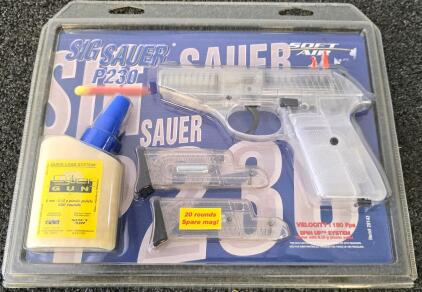 SIG Sauer P230 Clear Spring Airsoft Pistol Kit, 180 FPS, 2 Magazines, Loader, Cybergun Licensed