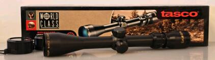 Tasco World Class 3-9x40MM Mil-Dot Riflescope, Matte Black Finish, 1" Tube, Capped Turrets