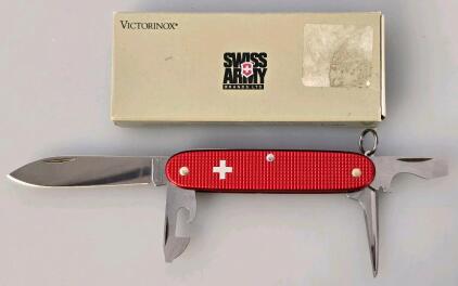 Victorinox Pioneer Swiss Army Knife Red Alox 4-Tool With Box, Stainless Blade, Switzerland