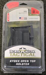 Uncle Mike's Kydex Open Top Holster, Size 21, Left Hand For Glock 17/19/22/23