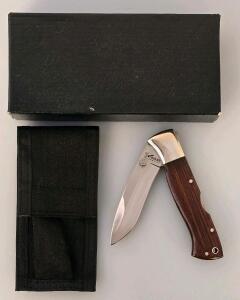 Blackjack Knives BJ-90/C Mamba Folding Knife, 3.75&rdquo; AUS-8 Blade, Wood Handle, Japan, Box