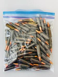 7.62&times;39mm FMJ Rifle Ammunition, Steel Case, Approx. 50+ Rounds