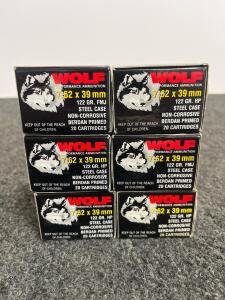 Wolf Performance Ammunition 7.62x39mm FMJ & HP, 122gr, Steel Case, 20rd Box