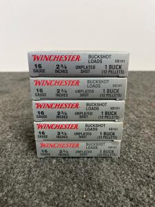 Winchester Super-X 16 Gauge 2&frac34;" 1 Buck 12 Pellets Buckshot Ammunition