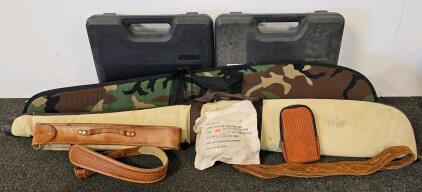 Allen & Rex Rifle/Shotgun Hard Cases, Soft Cases, Leather Sling, MSA Filter & Pouch Lot