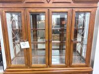 Traditional Wood China Cabinet with Glass Display Doors, 4 Shelves, Drawer, 84"x64"x18" - 5