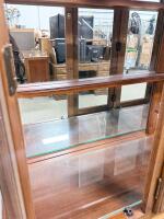 Traditional Wood China Cabinet with Glass Display Doors, 4 Shelves, Drawer, 84"x64"x18" - 8