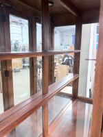 Traditional Wood China Cabinet with Glass Display Doors, 4 Shelves, Drawer, 84"x64"x18" - 9
