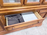 Traditional Wood China Cabinet with Glass Display Doors, 4 Shelves, Drawer, 84"x64"x18" - 14