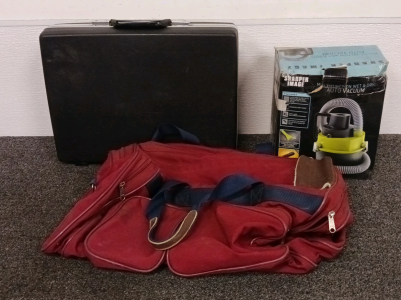 Briefcases, Sharper Image Car Vacuum, & Duffle Bag