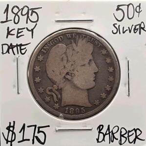 1895 Key Date Barber Silver Half Dollar