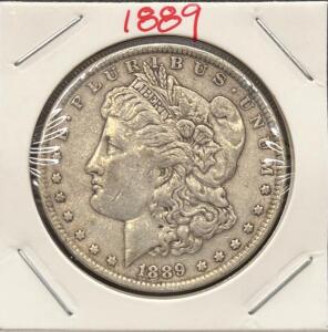 1889 Morgan Silver Dollar, Philadelphia Mint, VF-XF Condition, 90% Silver, 26.73g