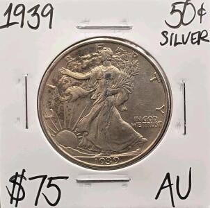 1939 AU Walking Liberty Half Dollar
