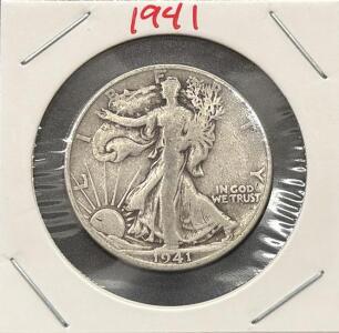 1941-S Walking Liberty Half Dollar &ndash; 90% Silver, San Francisco Mint