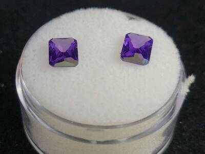 2.95ct Natural Purple Tanzanite Emerald Cut Gemstones