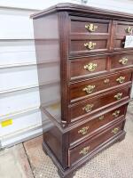 Traditional Cherry Wood 7-Drawer Tall Dresser with Brass Handles 38.75" H x 61.5" W x 20.25" D, part of a King size Cherry Wood - 2