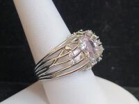 Pink Kunzite Round Cut Faceted Ring, Size 9 - 2