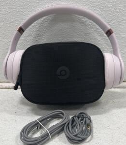 Beats Solo Pro Wireless Noise Cancelling Headphones, Rose Gold, w/ Case & Cables