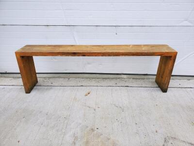 E&E Co. LTD Plank Wooden Bench, CARB P2, 70"x14"x18", Made in China, Minimalist Style