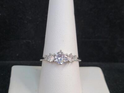 Beautiful Clear 5-Stone Ring, Size 9