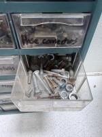 Small Parts Organizer Cabinet with 15 Drawers, Assorted Hardware, Labeled Clear Plastic Bins - 6
