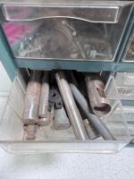 Small Parts Organizer Cabinet with 15 Drawers, Assorted Hardware, Labeled Clear Plastic Bins - 8