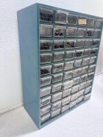 54-Drawer Blue Small Parts Organizer Cabinet, Steel Frame, Clear Plastic Drawers, Loaded Hardware - 2