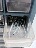 54-Drawer Blue Small Parts Organizer Cabinet, Steel Frame, Clear Plastic Drawers, Loaded Hardware - 15