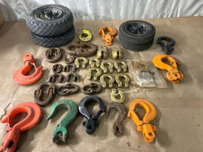 Assorted Clevis Slip Hooks and Shackles, Various Sizes and Load Ratings