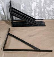 (5) Assorted Hammers, (2) Hammer Tackers, (7) 12" X 18" Shelf Supports, Black Finish & (6) 8" x 11" Shelf Supports, Black Finish - 2