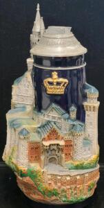 Neuschwanstein Castle Figural Stein WW-Team, Pewter & Limestone Lid, Limited Edition, COA Germany