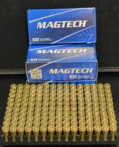 Magtech 9mm Luger 124gr FMJ, 150 Rounds, Brass Case, Lot L-60021, Factory Boxed