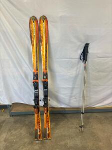 Dynastar Contact ST10 Skis, (retail $200) 165cmL, Komperdell Blazer SKI Poles