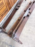 Mid-Century Modern Wood Bed Frame, Geometric Headboard, Platform Slat System, Queen/King Size - 9