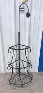 Freestanding 2-Tier Metal Plant Stand with Integrated Grow Light, 66"x18", Matte Black, AC Plug-In