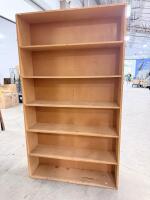 Tall 6-Shelf Freestanding Bookshelf, Particle Board, 72"x36"x12", Brown Finish