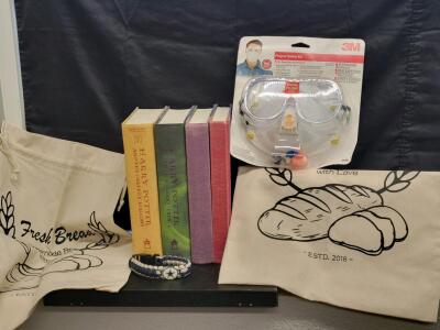 Harry Potter Hardcover 4-Book Set, 3M Safety Kit, Bread Bags, Dallas Cowboys Paracord Bracelet Lot