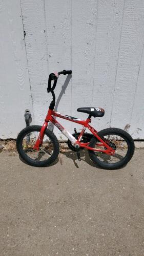 Huffy Rock It 16" Kids BMX Bike, Steel Frame, Coaster Brake, Red, Kickstand