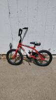 Huffy Rock It 16" Kids BMX Bike, Steel Frame, Coaster Brake, Red, Kickstand